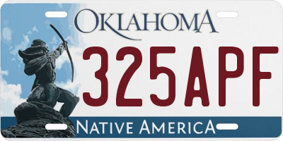 OK license plate 325APF