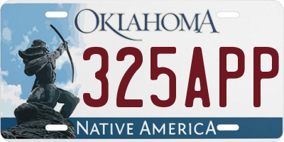 OK license plate 325APP