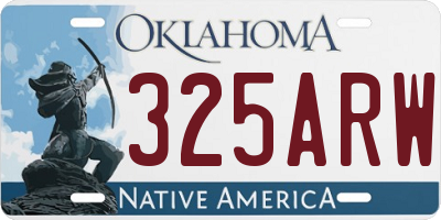 OK license plate 325ARW