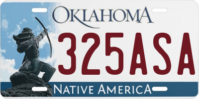 OK license plate 325ASA