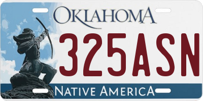 OK license plate 325ASN