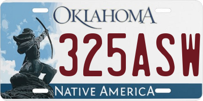 OK license plate 325ASW