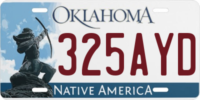 OK license plate 325AYD
