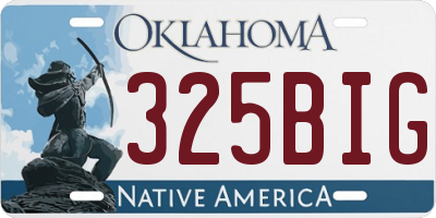 OK license plate 325BIG