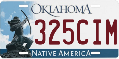 OK license plate 325CIM
