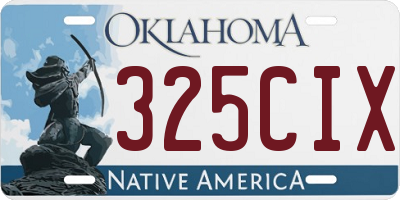 OK license plate 325CIX