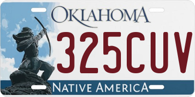 OK license plate 325CUV