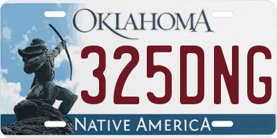 OK license plate 325DNG