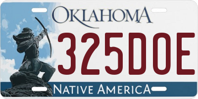 OK license plate 325DOE