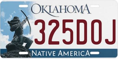 OK license plate 325DOJ