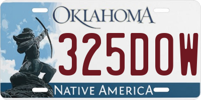 OK license plate 325DOW