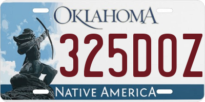 OK license plate 325DOZ