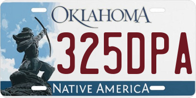 OK license plate 325DPA
