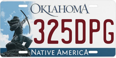 OK license plate 325DPG