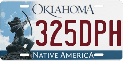 OK license plate 325DPH