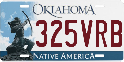 OK license plate 325VRB