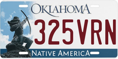 OK license plate 325VRN