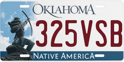 OK license plate 325VSB