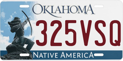 OK license plate 325VSQ