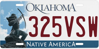 OK license plate 325VSW