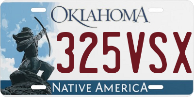 OK license plate 325VSX