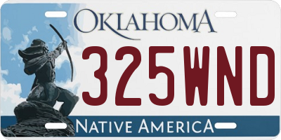 OK license plate 325WND