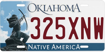 OK license plate 325XNW