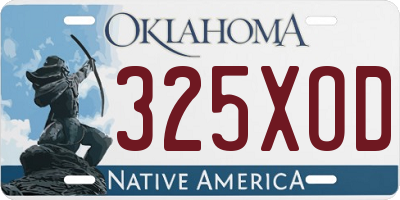 OK license plate 325XOD