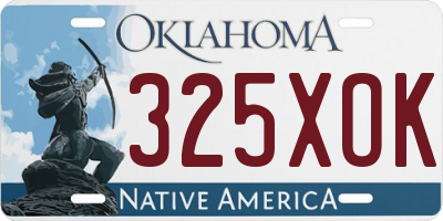 OK license plate 325XOK