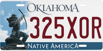 OK license plate 325XOR