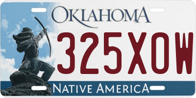OK license plate 325XOW