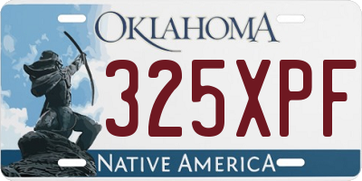 OK license plate 325XPF