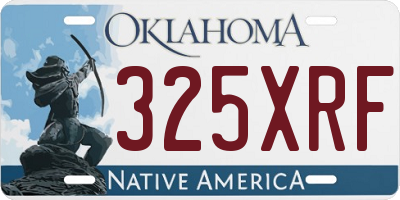 OK license plate 325XRF
