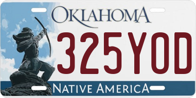 OK license plate 325YOD