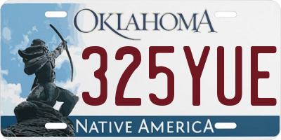 OK license plate 325YUE