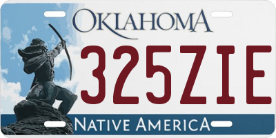 OK license plate 325ZIE
