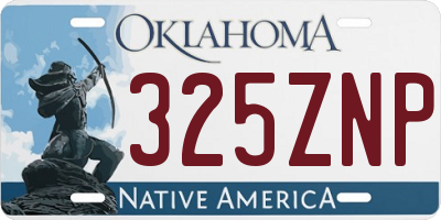OK license plate 325ZNP