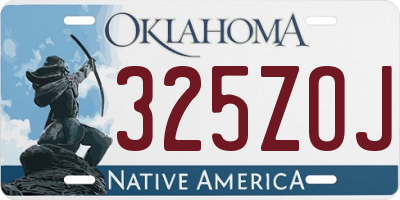 OK license plate 325ZOJ