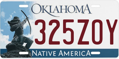 OK license plate 325ZOY
