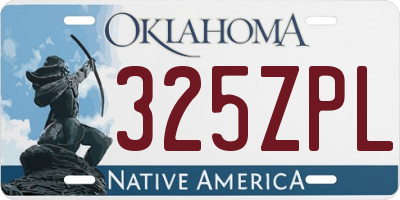 OK license plate 325ZPL