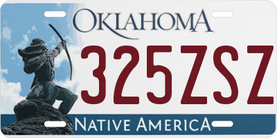 OK license plate 325ZSZ