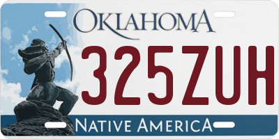 OK license plate 325ZUH