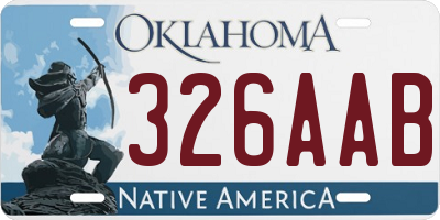 OK license plate 326AAB