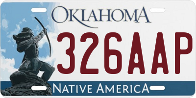 OK license plate 326AAP