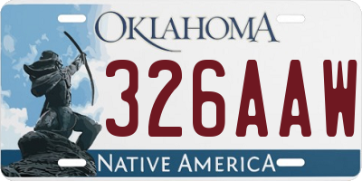 OK license plate 326AAW