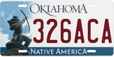 OK license plate 326ACA