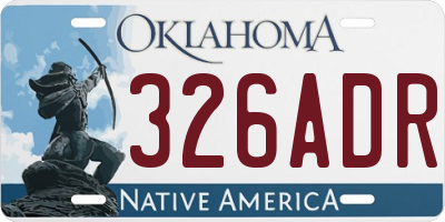 OK license plate 326ADR