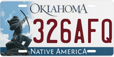 OK license plate 326AFQ