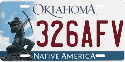 OK license plate 326AFV