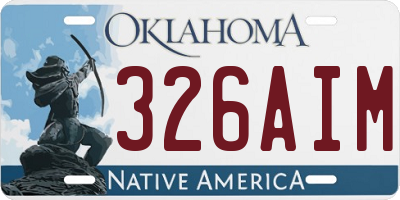 OK license plate 326AIM